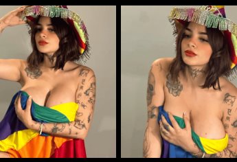Karely Ruiz posa desnuda envuelta en bandera gay y la tunden en redes