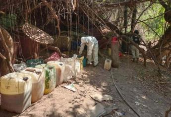 La Guardia Nacional localiza y desmantela un laboratorio clandestino en el poblado Los Mayos, de Culiacán