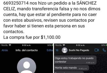 Alertan por estafador en negocios de comida en Mazatlán: pide y «paga» con transferencias falsas 