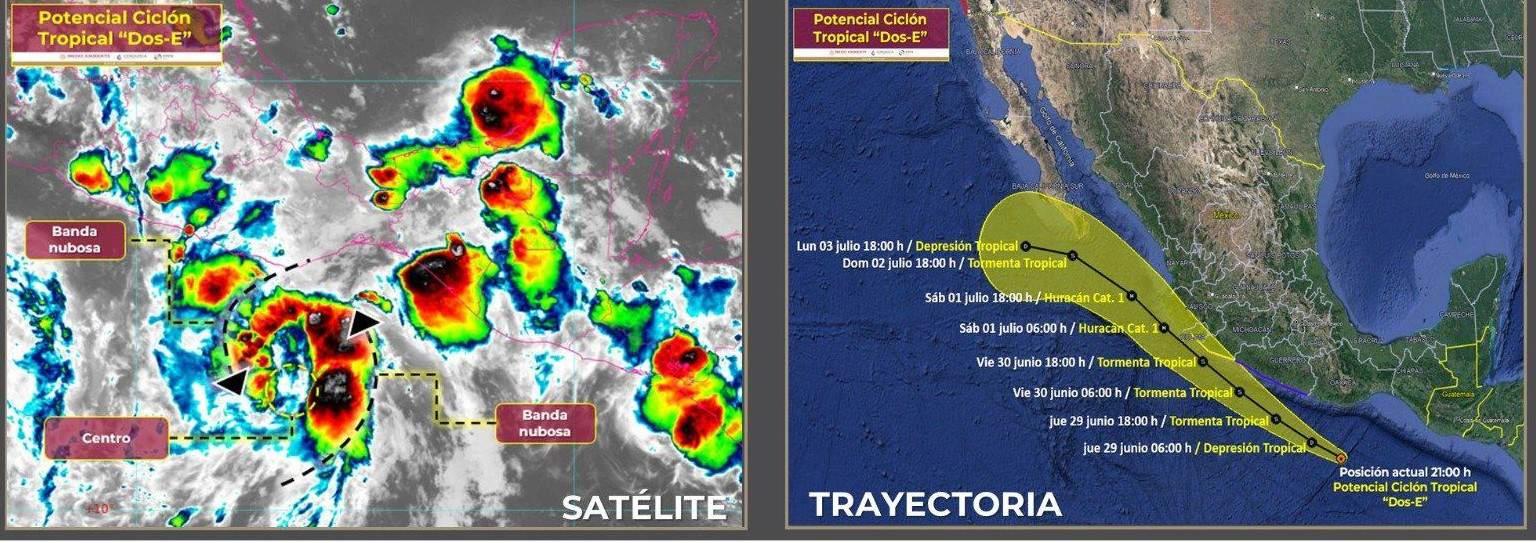 Se forma Potencial Ciclón tropical «Dos-E»; conoce los estados donde lloverá