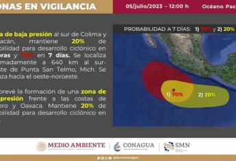 «Calvin» y «Dora», dos posibles huracanes que se forman en el océano Pacífico 