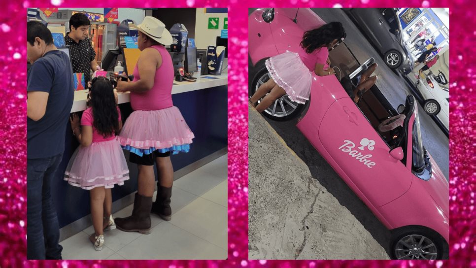 Barbie: padre de familia cumple el sueño de su hija y la lleva al cine vestido de rosa | FOTOS