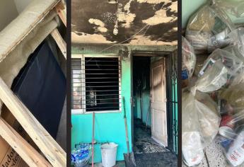 Gobierno atiende a familia que perdió su casa por un rayo en Culiacán