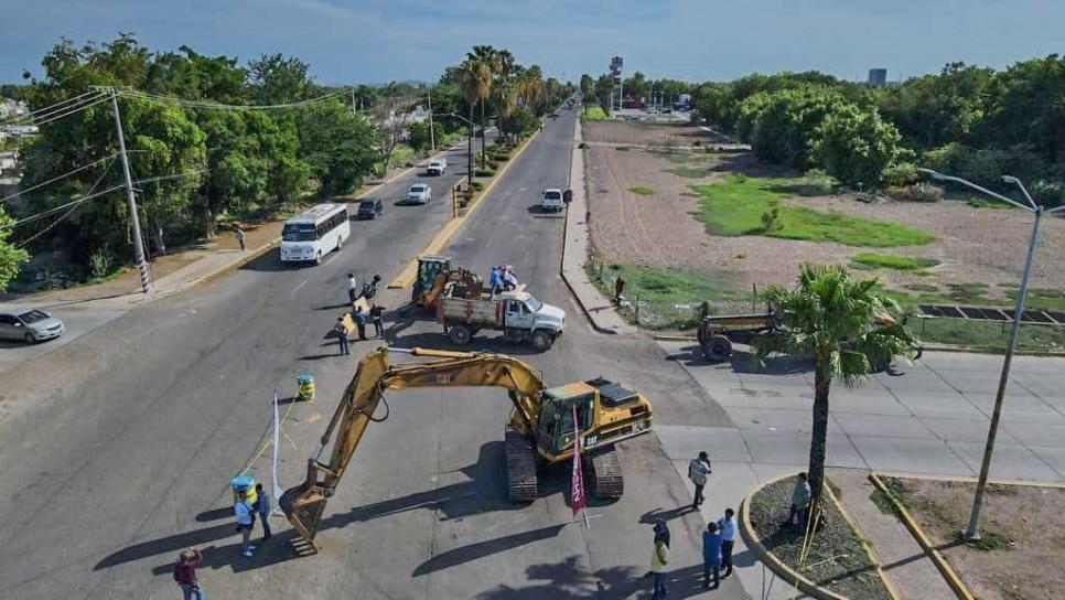 Arranca obra de rehabilitación con concreto hidráulico en el bulevar Rosales de Los Mochis