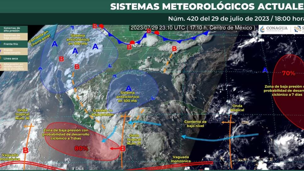 Monzón mexicano dejará lluvias este fin de semana en Sinaloa