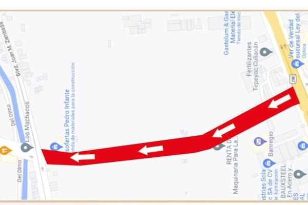 Este lunes estará cerrado un carril del Pedro Infante en Culiacán por reencarpetado