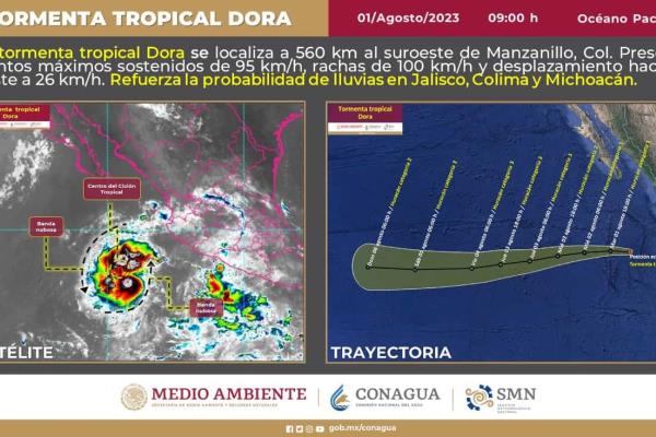 Se forma la tormenta «Dora» en el Océano Pacífico