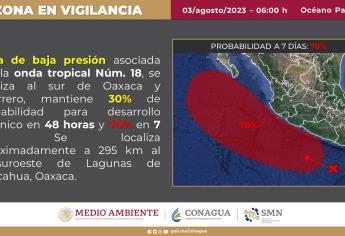 Al 70% formación de ciclón «Eugene» en el Pacífico 