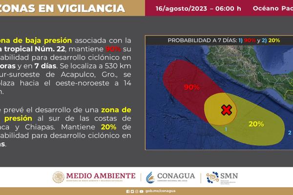 El ciclón «Hilary» está al 90 % de formarse en los próximos días