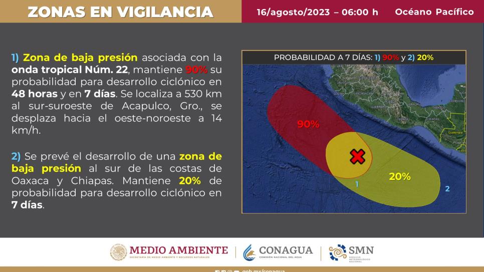 El ciclón «Hilary» está al 90 % de formarse en los próximos días