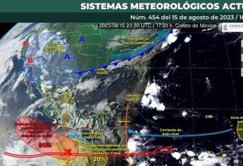 Se pronostican lluvias puntuales fuertes para el estado de Sinaloa el día de mañana