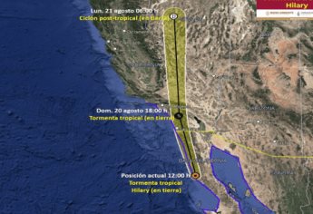 Tormenta tropical Hilary toca tierra en San Quintín