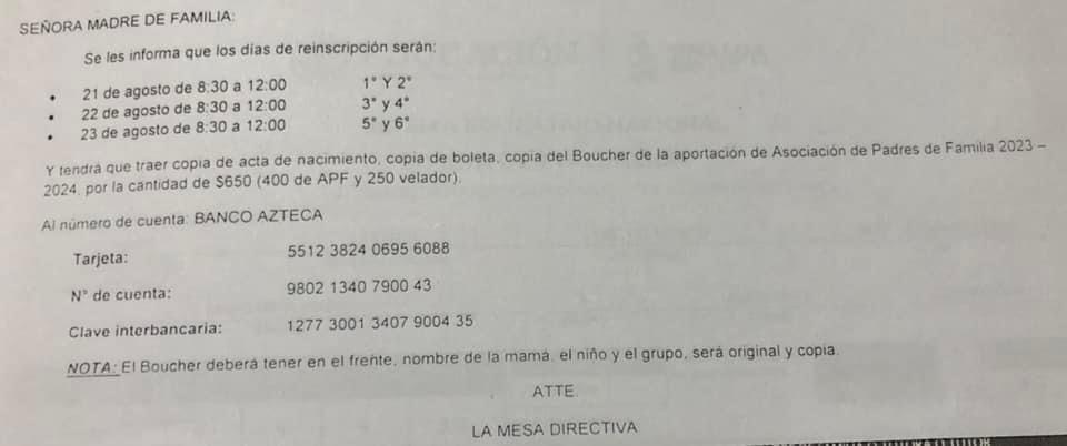 «Sin cuota no hay reinscripción», primaria en Culiacán exige $650 por alumno