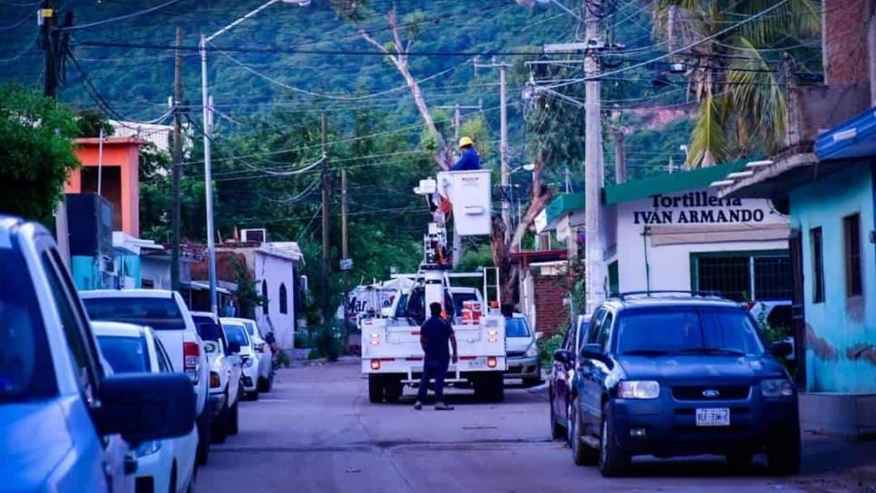 A un día de las lluvias, 30 puntos de Mazatlán siguen su energía eléctrica