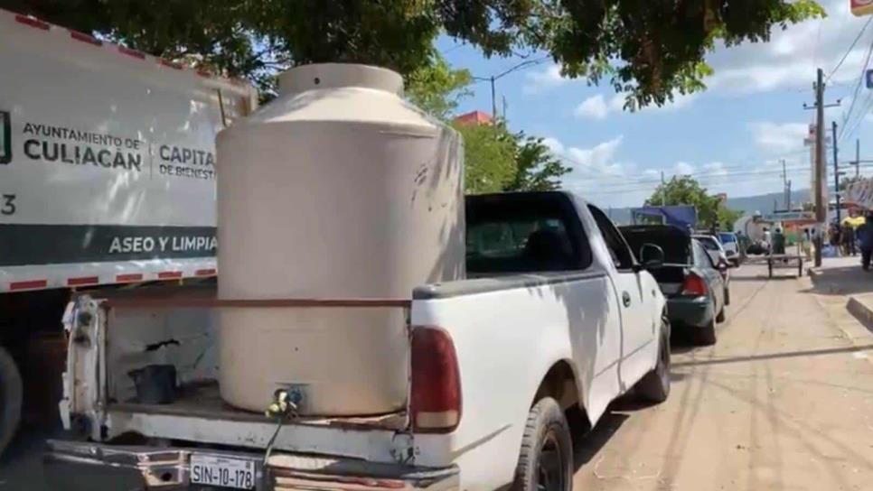 Día 3 sin agua en Culiacán, hasta llevan un tinaco para llenarlo en las pipas