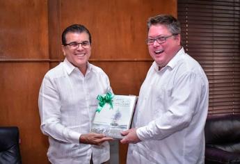 Alcalde de Mazatlán recibe a Cónsul de Estados Unidos, Matthew Roth