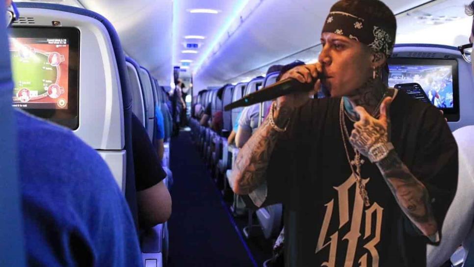 Santa Fe Klan arma concierto en pleno vuelo | VIDEO