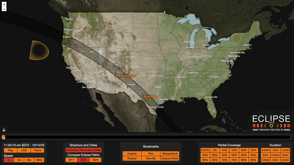 Eclipse solar 2023: en este sitio puedes rastrearlo cada segundo y por dónde pasará