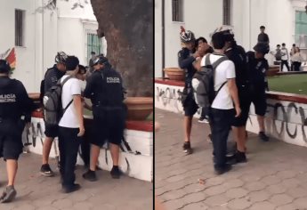 Entre tres policías ahorcan y arrestan a alumno de prepa UAS en Culiacán | VIDEO