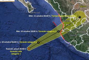 Huracán Lidia continúa hacia Nayarit; se prevé que llegue como categoría 2