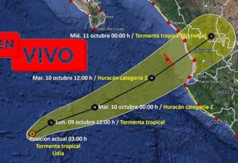 Tormenta tropical Lidia: sigue la trayectoria en vivo y últimas actualizaciones