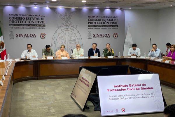 Gobierno de Sinaloa, en sesión permanente de Protección Civil por «Lidia»