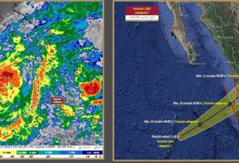 «Lidia» se intensifica a huracán categoría 1; dejará lluvias fuertes en Sinaloa