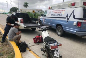 Hombre termina herido luego de accidentarse en su moto en Mazatlán