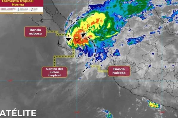 «Norma» avanza hacia el norte de Sinaloa, Ahome ya acumula hasta 40 milímetros de agua