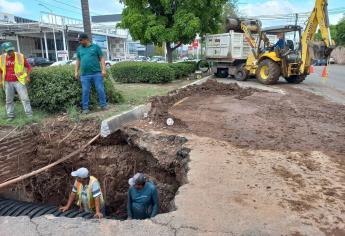 Cierran carril del bulevar Pedro Infante en Culiacán, por reparación del colector pluvial