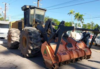 Trituradora de árboles recorrerá Los Mochis para agilizar la limpieza de la ciudad