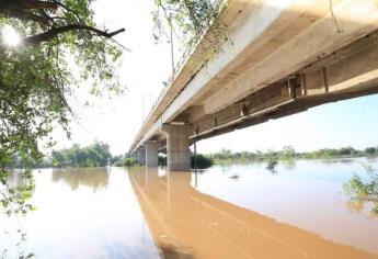 Río Sinaloa; así creció su cauce en Guasave tras lluvias de «Norma»