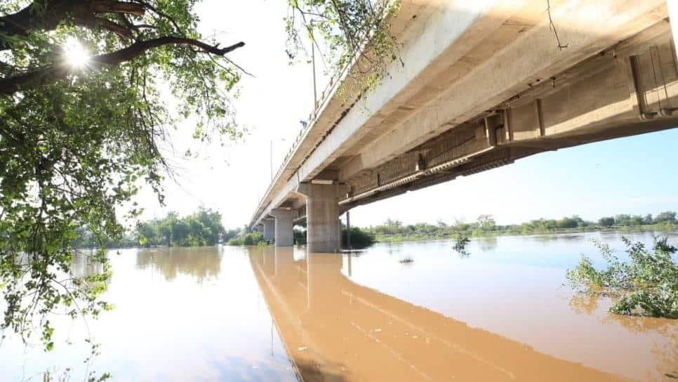 Río Sinaloa; así creció su cauce en Guasave tras lluvias de «Norma»