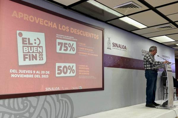 El Buen Fin se adelanta en Gobierno de Sinaloa, habrá descuentos del 75 % en multas 