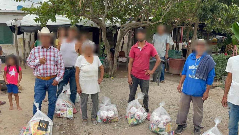 Distribuyen despensas con las iniciales «JGL» ahora en el norte de Sinaloa