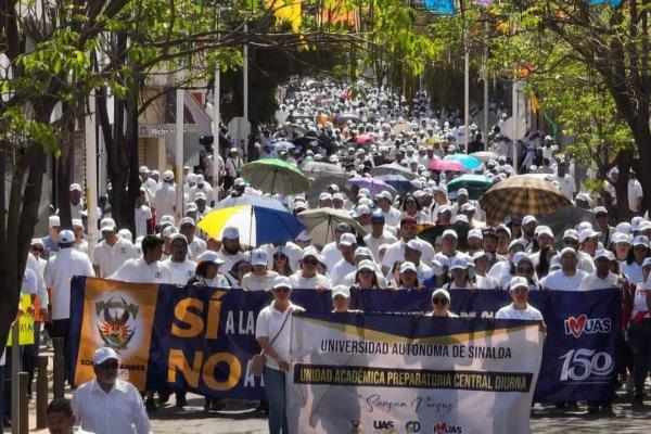Megamarcha de la UAS en Sinaloa; ubica por donde pasará