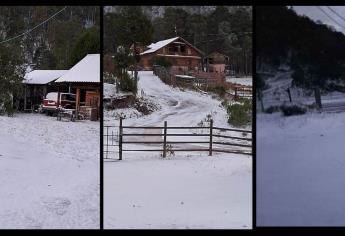 No es Suiza, es Santa Gertrudis, Badiraguato con la primera nevada de la temporada