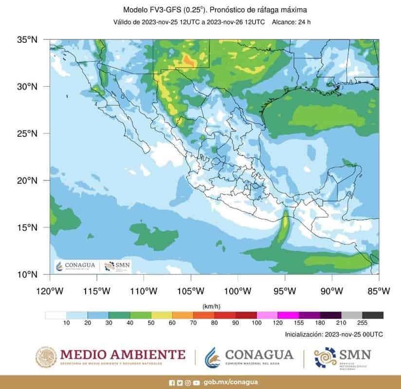 Heladas y fuertes vientos habrá este fin de semana por frente frío número 12