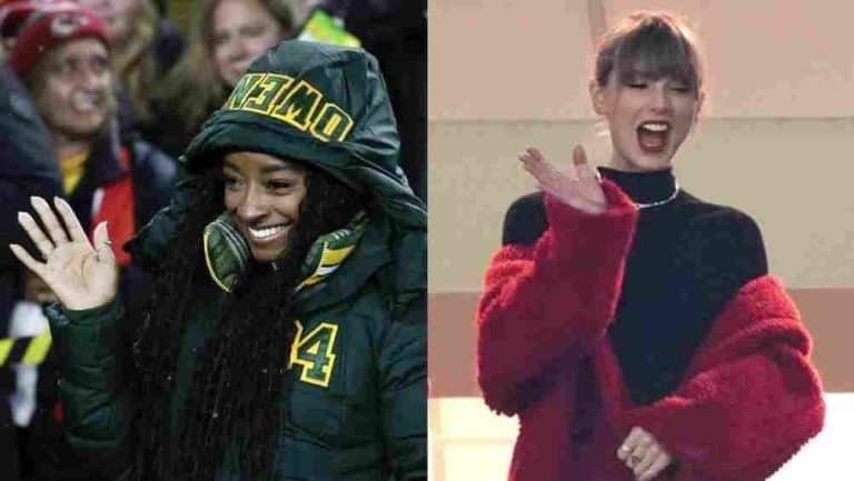 Simon Biles y Taylor Swift, engalanaron la noche en partido de la NFL