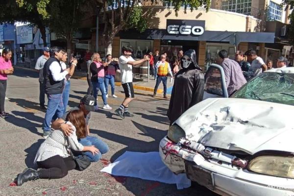 La Muerte advierte de los peligros de la conducción irresponsable en simulacro