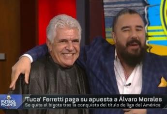 «Tuca» Ferretti cumple apuesta, se quita bigote en plena transmisión