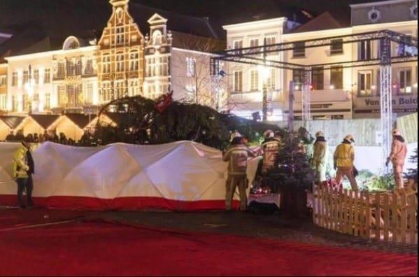 Triste navidad, muere una persona tras caerle árbol navideño de 20 metros en Bélgica