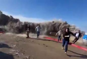 Ola gigante impacta playa de California y deja ocho lesionados /VIDEO