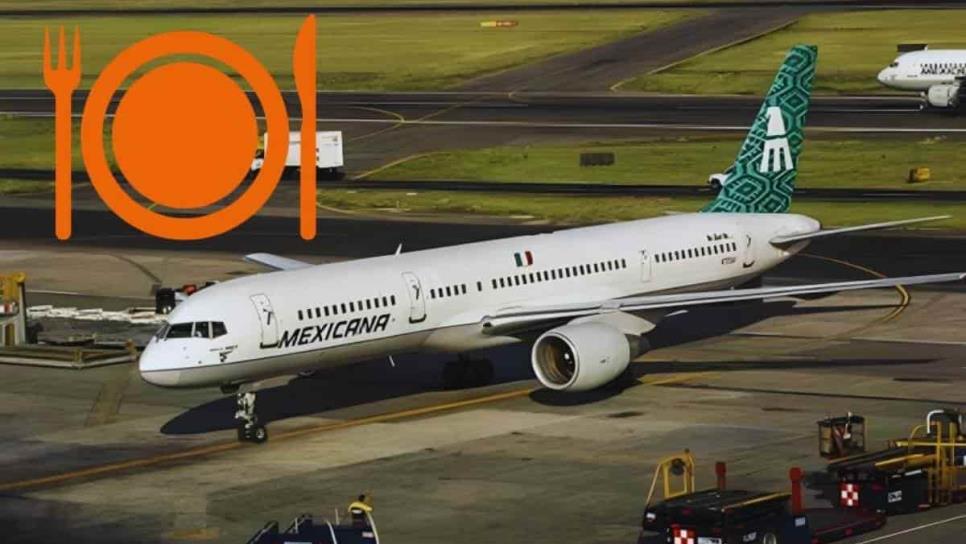 Este era el menú de lujo que ofrecía Mexicana de Aviación que incluía champaña de cortesía