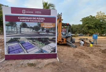 Gámez Mendívil inicia construcción de canchas de pádel en el Parque Culiacán 87