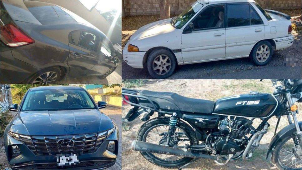 Aseguran  4 vehículos con reporte de robo en Culiacán