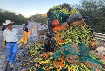 Se incendia camioneta cargada de verduras en la carretera Mazatlán-Durango