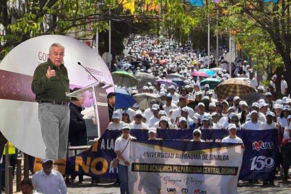 «Que se tapen la cara, defienden a corruptos», Rocha Moya sobre manifestación de la UAS 