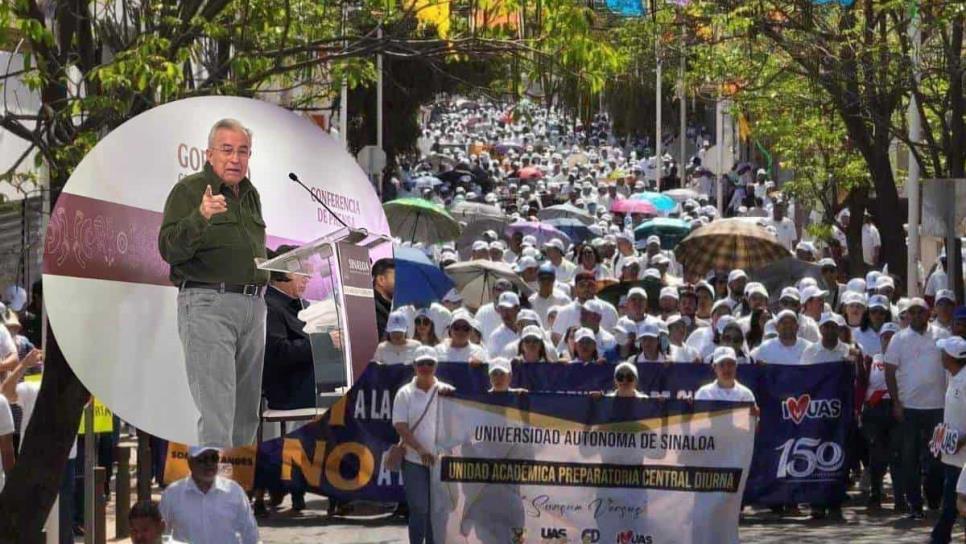 «Que se tapen la cara, defienden a corruptos», Rocha Moya sobre manifestación de la UAS 