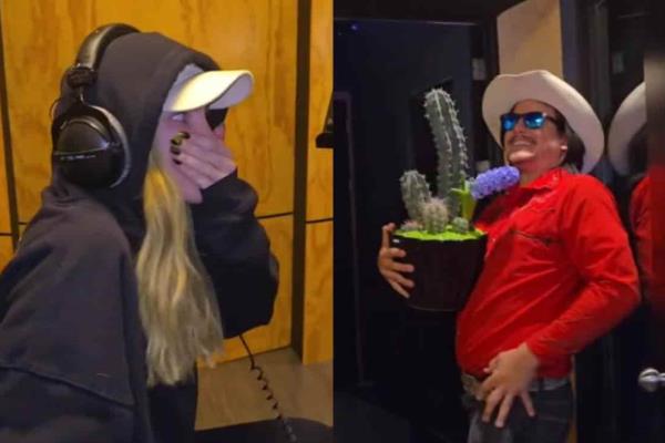 Así reacciona Belinda al recibir un regalo de Flores El Patrón | VIDEO